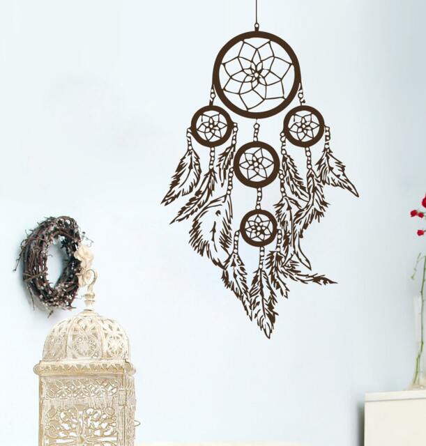 Wall Decals Dream Catcher Amulets Feathers Indian Pattern Yoga Decal Vinyl Sticker Home Decor Bedroom Interior Design Art Mural Ms662 - image 1