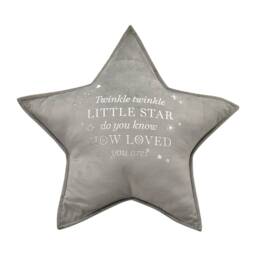 Cushion Newborn Baby Boy Gift Girl Nursery Pillow Present Godson Unisex Silver Twinkle Little Star 45cm - thumbnail 1