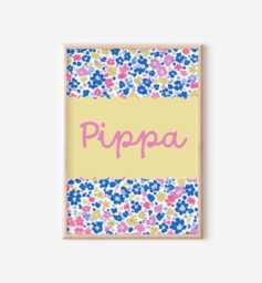 Girls Floral Personalised Name Wall Print For Bedroom, Playroom Or Nursery - thumbnail 1