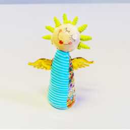 Handmade Angel Figurine - Polymer Clay Metal Wings Desk Decor - thumbnail 2