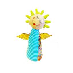 Handmade Angel Figurine - Polymer Clay Metal Wings Desk Decor - thumbnail 3