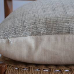 Grey Striped Pillow Cover Handwoven Hmong Textile, 20x20 - thumbnail 3