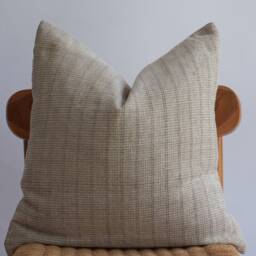 Grey Striped Pillow Cover Handwoven Hmong Textile, 20x20 - thumbnail 2