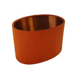 Oval Burnt Orange Lampshade in Velvet With A Copper Lining Lightshade - thumbnail 1