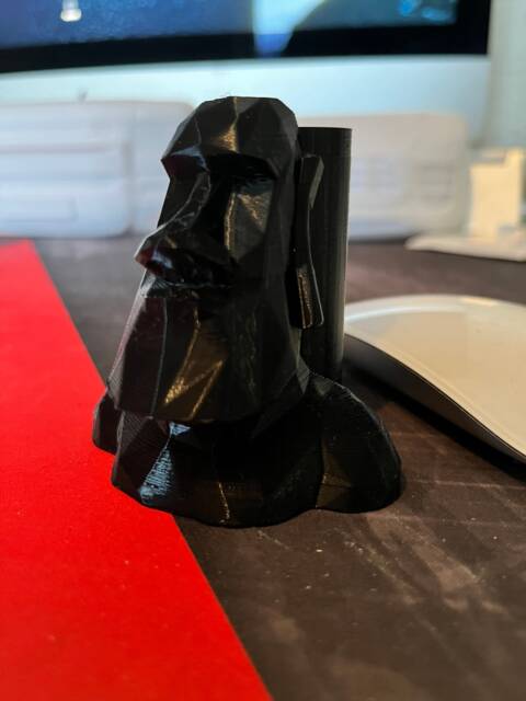 3D Printed Moai Desk Tidy Pen, Brush & Air Plant Holder - image 1