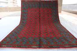 6'8x9'8 Ft New Red Akhcha Handmade Rug, Afghan High Pile Turkmen Bokhara Area Rug, Livingroom Tribal Bedroom Office Carpet - thumbnail 1
