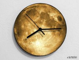 Yellow Moon - Wall Clock Clock Unique Decor Gift Idea Rgb Led 5V Backlit Option - thumbnail 1