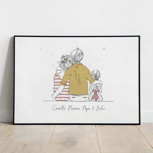 Personalized Family Poster, Children's Room Decoration, Birth Gift, Mother's Day, Custom Family, Day - image 1