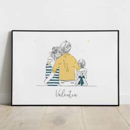 Personalized Family Poster, Children's Room Decoration, Birth Gift, Mother's Day, Custom Family, Day - thumbnail 3