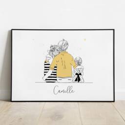 Personalized Family Poster, Children's Room Decoration, Birth Gift, Mother's Day, Custom Family, Day - thumbnail 2