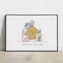 Personalized Family Poster, Children's Room Decoration, Birth Gift, Mother's Day, Custom Family, Day - thumbnail 1