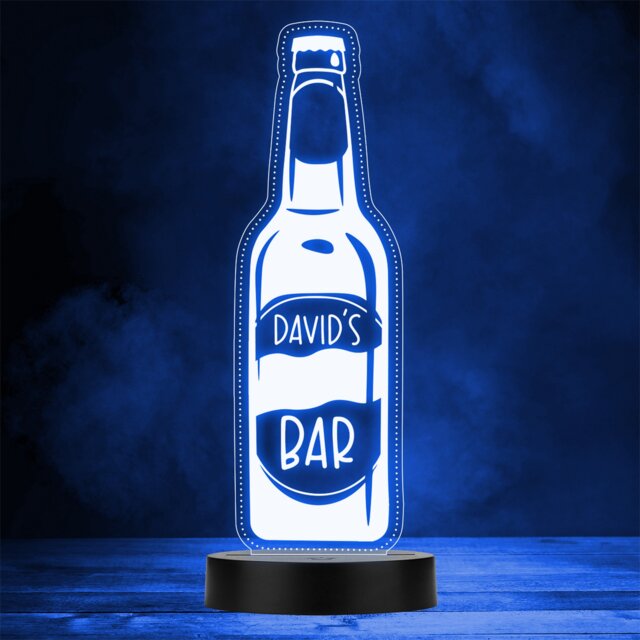 Glass Beer Drink Bottle Drinking Home Bar Man Cave Colour Change Night Light - image 1