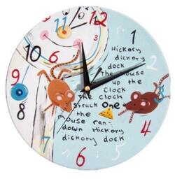 Hickory Dickory Dock Clock, Kids Nursery Decor, Gift For Baby, Wall Baby Boy Gift - thumbnail 1