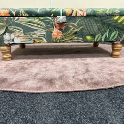 Floral Pattern Ottoman Footstool Upholstered With Velvet Fabric- Large Living Room Bedroom Storage - thumbnail 2