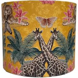 Safari Animal Lampshade For Ceiling & Table Lamps, Mustard Jungle Drum Light Shade - thumbnail 2