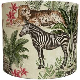 Safari Animal Lampshade For Ceiling & Table Lamps, Mustard Jungle Drum Light Shade - thumbnail 3