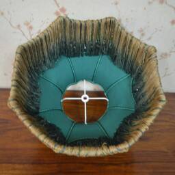 Hand-stitched Silk Lampshade Victorian Green Secret Garden Print With Fringe - thumbnail 2