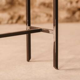 Wooden Side Table With Steel Legs/Coffee Recycled Wood Iron Side Coffee - thumbnail 4