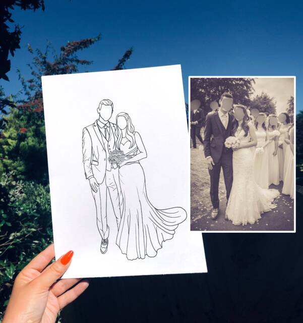 Custom Line Art Drawing/ Personalised Gift/ Minimalist Portrait