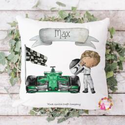 Car Cushion, Pillow, Racer, Boys Racer Cushion, Gift, Car, Gift For Her, Boy, Him, Racing Cushion - thumbnail 2
