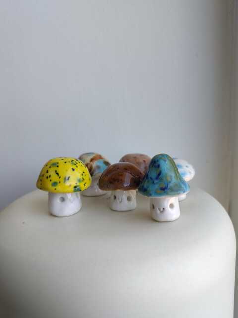 Tiny Ceramic Mushroom Friend. Handmade Gift - image 1