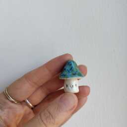 Tiny Ceramic Mushroom Friend. Handmade Gift - thumbnail 3