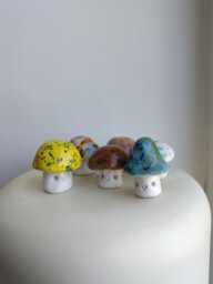 Tiny Ceramic Mushroom Friend. Handmade Gift