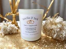 Wedding Day Candle Gift, Mr & Mrs, Personalised Newlywed Bride & Groom, Perfect Match