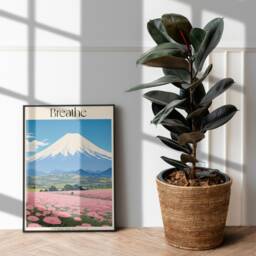 Japanese Landscape Print, Nature Wall Art, Japan Mountain Poster, Modern Home Decor, Travel Canvas, Colorful Printable, Digital - thumbnail 3