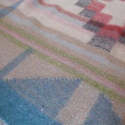 Traditional Ethnic Nepali Radhi Rug - Handmade Boiled Wool - Large, Blue - thumbnail 2