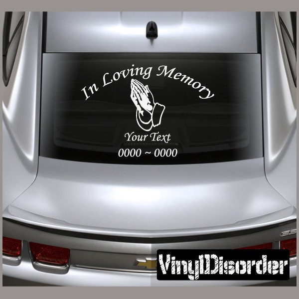 Praying Hands 2 in Loving Memory Custom Car Or Wall Vinyl Decal Stickers - Ilmprayinghands2Et - image 1