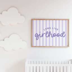 Purple Stripe Girlhood Print Playroom Kids Wall Art - thumbnail 3