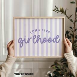 Purple Stripe Girlhood Print Playroom Kids Wall Art - thumbnail 1