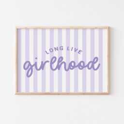 Purple Stripe Girlhood Print Playroom Kids Wall Art - thumbnail 2