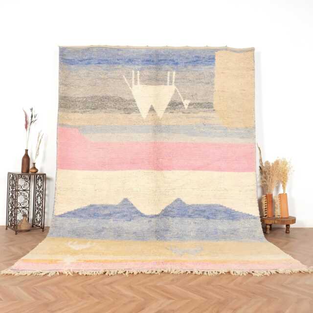 Moroccan Rug, Berber Handwoven Boujaad Rug 7x10 Rug Colorful Boho - image 1