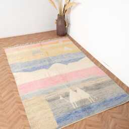 Moroccan Rug, Berber Handwoven Boujaad Rug 7x10 Rug Colorful Boho - thumbnail 2