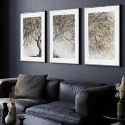 Golden Onyx Tree Framed Art Print Trio - thumbnail 2