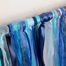 Blue Feather & Driftwood Wall Decoration Handmade - thumbnail 2