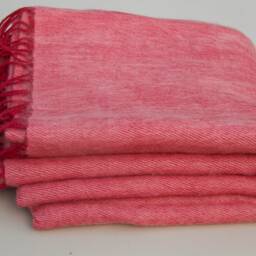 Pink Yak Wool Throw Blanket Hand-Loomed Nepal Shawl Wrap - thumbnail 4