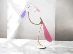 Mo-Bill Stabile Kinetic Bird Sculpture, Moving Ornament, Midcentury Desk Mobile - thumbnail 1