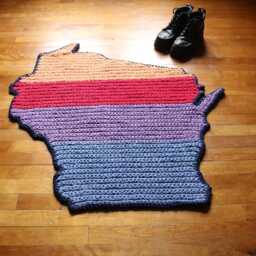 Handmade Wisconsin Map Rug - thumbnail 4
