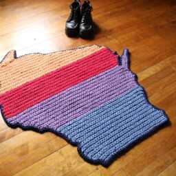 Handmade Wisconsin Map Rug - thumbnail 2