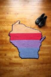 Handmade Wisconsin Map Rug - thumbnail 1