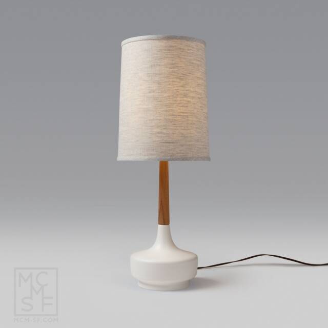 Mid Century Table Lamp Ceramic & TeakBrooke Hamptons - image 1