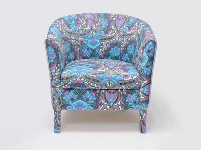 1970's Vintage Heals Fabric Covered Tub Chair - image 1