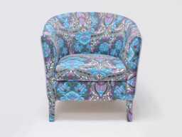 1970's Vintage Heals Fabric Covered Tub Chair