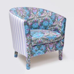 1970's Vintage Heals Fabric Covered Tub Chair - thumbnail 2