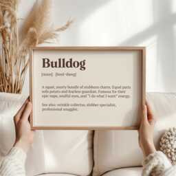 Bulldog Definition Print - Funny Dog Lover Poster, Gift For Frenchie & English Owners, Vet Office Decor Bulldog Clinics, Room - thumbnail 1