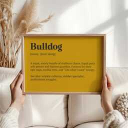 Bulldog Definition Print - Funny Dog Lover Poster, Gift For Frenchie & English Owners, Vet Office Decor Bulldog Clinics, Room - thumbnail 2