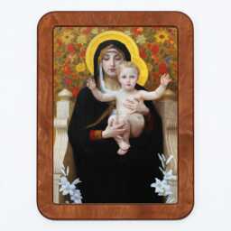 The Virgin Of The Lilies Bouguereau Madonna Mary Christ Child Jesus Flowers Religious Renaissance Classic Painting Wooden Framed Art Print - thumbnail 3